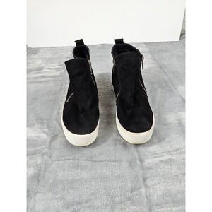 Soda Sneaker Booties Women's Size 8 Black Side Zip Faux‎ Suede